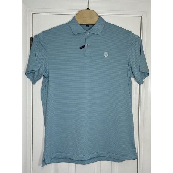 Peter Millar Other - Peter Millar Mens Crown Crafted Tailored Fit Golf Polo Shirt Grey Blue Large